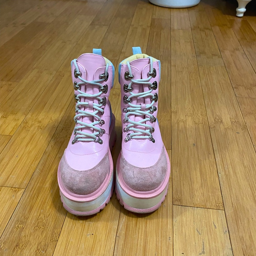Pink platform shoes